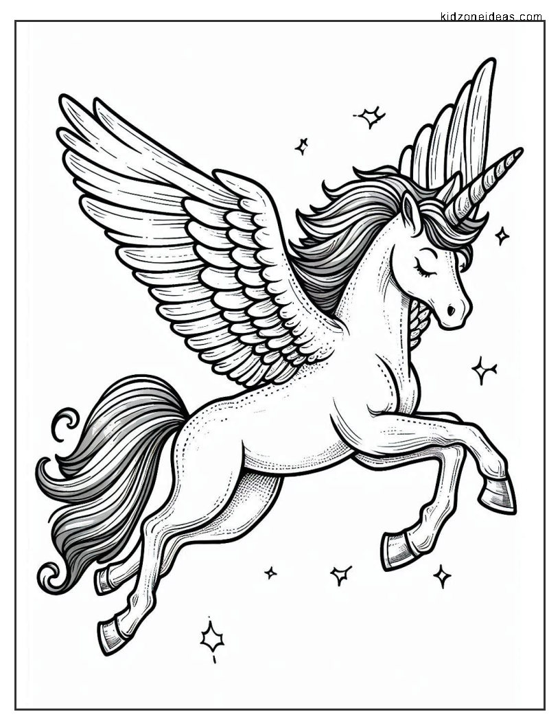 free coloring pages unicorns 4